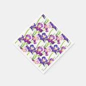 Serviette En Papier Purple Rustique Pré Iris Fleurs Aquarelle (Coin)