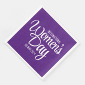 Serviette En Papier Purple Script Journée internationale de la femme 8 (Coin)