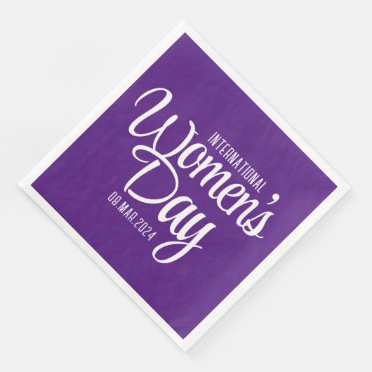 Serviette En Papier Purple Script Journée internationale de la femme 8 (Coin)