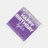 Serviette En Papier Purple Silver Birthday Party (Coin)