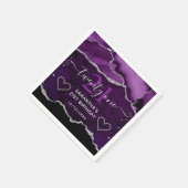 Serviette En Papier Purple & Silver Faux Parties scintillant Agate Mar (Coin)