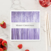 Serviette En Papier Purple Silver Glam Tinsel Stripes (En situation)