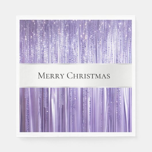Serviette En Papier Purple Silver Glam Tinsel Stripes  (Devant)