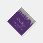 Serviette En Papier Purple Silver Parties scintillant Drip 100e fête d (Coin)