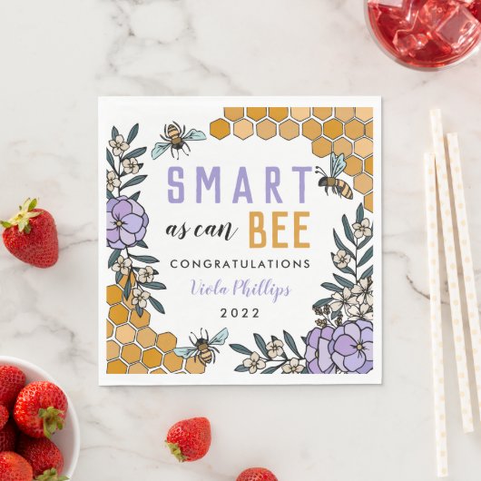 Serviette En Papier Purple Smart comme peut Bee Graduation Party (En situation)