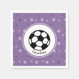 Serviette En Papier Purple Soccer Party Pink Star Sports Personnalisé