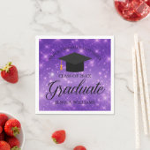 Serviette En Papier Purple Sparkle Graduate Custom Graduate Party (En situation)