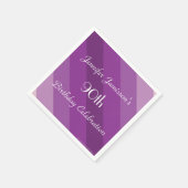 Serviette En Papier Purple Striped, 90e fête d'anniversaire, Nom, Papi (Coin)