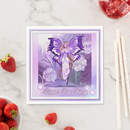 Serviette En Papier Purple Sun Fairy (En situation)
