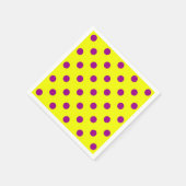 Serviette En Papier Purple Sur Motif Pois Jaune (Coin)