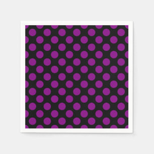 Serviette En Papier Purple sur noir grand format papier Pois