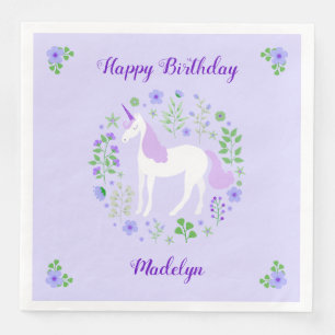Serviette En Papier Purple Unicorn Faux Purple Parties scintillant Ann