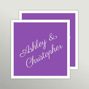 Serviette En Papier Purple Watercolor Fleur sauvage Cocktail Party