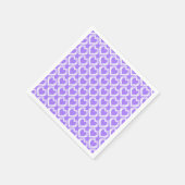 Serviette En Papier Purple White Hearts Pattern (Coin)