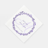 Serviette En Papier Purple Woodsy Mariage Ultra Violet Chic Wreath (Coin)