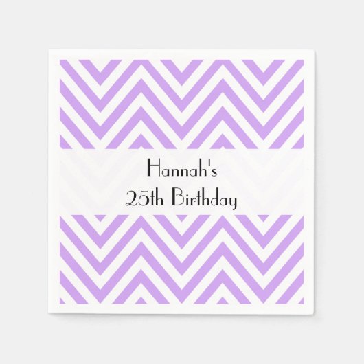 Serviette En Papier Purple Zigzag, Chevron, Zigzag Motif, Anniversaire (Devant)
