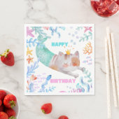 Serviette En Papier PurrMaid Anniversaire Napkin (En situation)
