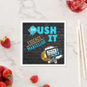 Serviette En Papier Push It 90's Retro Neon Blue Hip hop Baby shower (En situation)