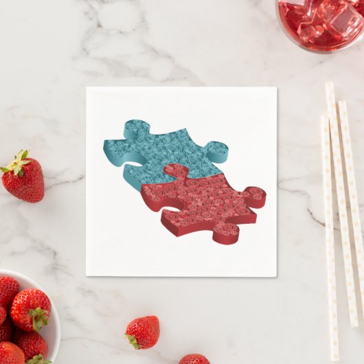 Serviette En Papier Puzzle pieces de Jigsaw (En situation)