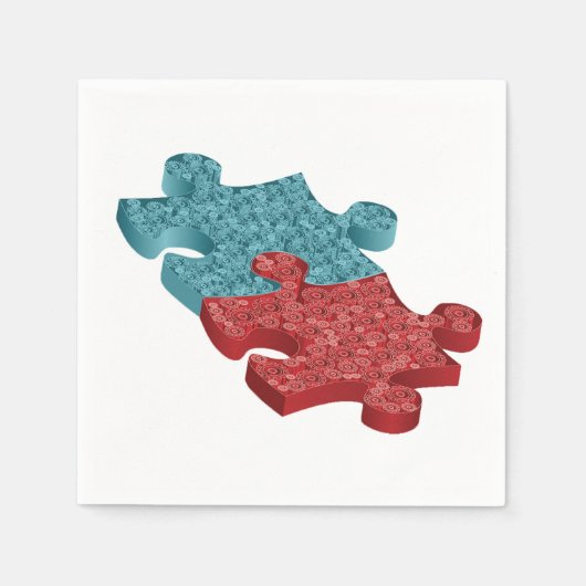 Serviette En Papier Puzzle pieces de Jigsaw (Devant)