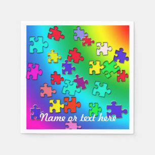 Serviette En Papier Puzzles multicolores