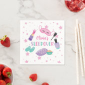 Serviette En Papier Pyjama party rose violet préado (En situation)