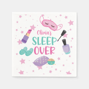 Serviette En Papier Pyjama party rose violet préado