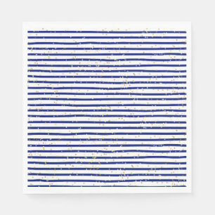 Serviette En Papier Pyjama rayé bleu et serviettes de déjeuner de crêp