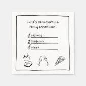 Serviette En Papier Pyjamas & Procuco Bachelorette manuscrite (Devant)