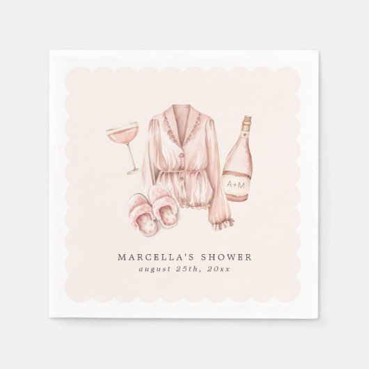 Serviette En Papier Pyjamas & Procuco Fête des mariées Bachelorette (Devant)