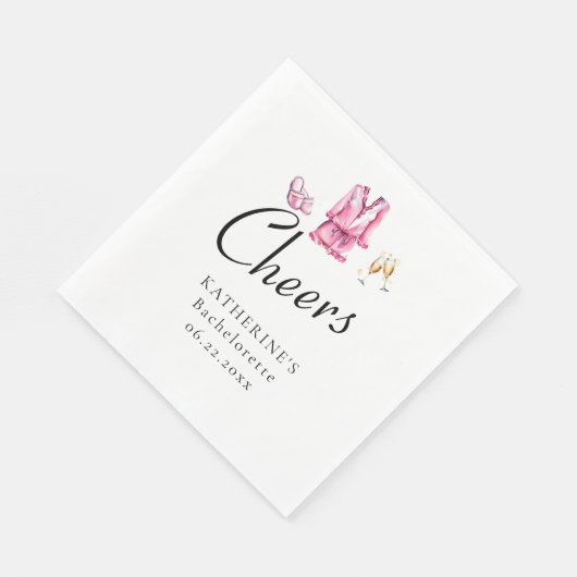 Serviette En Papier Pyjamas rose Procuco Bachelorette Party Custom (Coin)