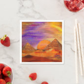 Serviette En Papier Pyramides égyptiennes paysage abstrait Médias mixt (En situation)