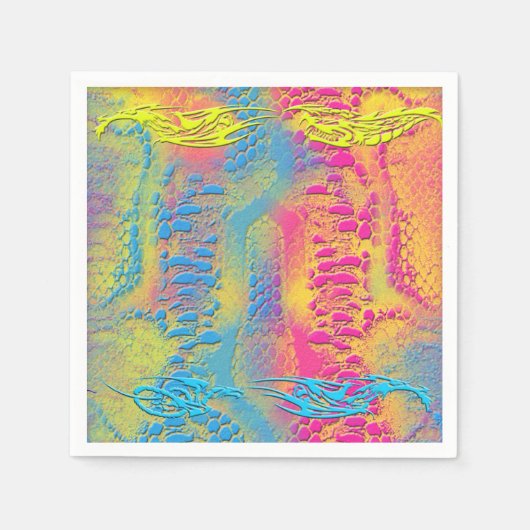 Serviette En Papier PYTHON - moderne fractale décorative - (Devant)