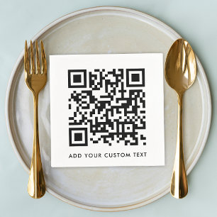 Serviette En Papier QR Code Minimaliste Nettoyer Simple Blanc Texte Pe