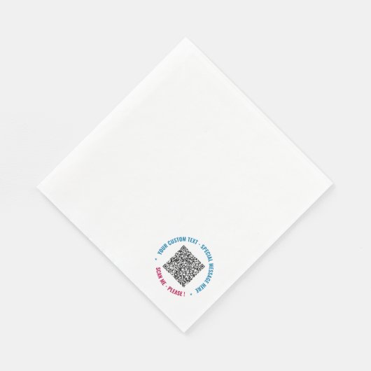 Serviette En Papier QR Code Scan Custom Text Napkins Choose Colonnes (Coin)