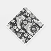 Serviette En Papier Quad skates, rose, noir et blanc design. (Coin)