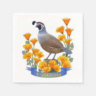 Serviette En Papier Quail d'oiseaux de l'État de Californie et coqueli