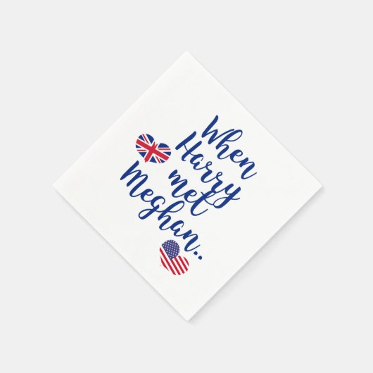 Serviette En Papier Quand Harry a rencontré Meghan | Fun Mariage royal (Coin)