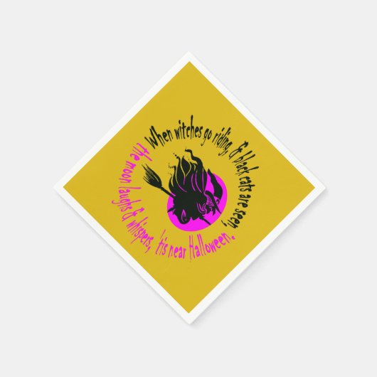 Serviette En Papier Quand Les Sorcières Vont À L'Équitation Près D'Hal (Coin)