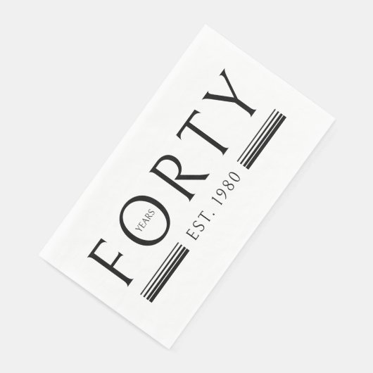 Serviette En Papier Quarante ans 40e anniversaire (Coin)