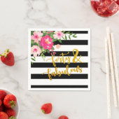 Serviette En Papier Quarante et fabuleuse serviette - Bandes noires/bl (En situation)