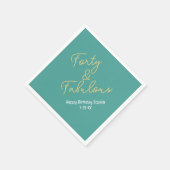 Serviette En Papier Quarante et fabuleux, Anniversaire Nom Date, Turqu (Coin)