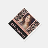 Serviette En Papier Quarante et fabuleux damas d'or rose 40e anniversa (Coin)