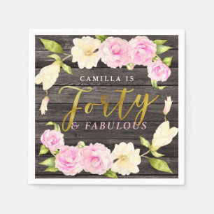 Serviette En Papier Quarante et quarantième fête d'anniversaire  
