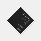 Serviette En Papier Quarante Noir et Blanc 40e fête d'anniversaire (Coin)
