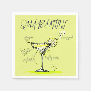 Serviette En Papier Quarantini Covid Social Isolation Cocktail Recette