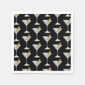 Serviette En Papier Quarantini Martini Cocktail Motif Noir (Devant)