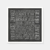 Serviette En Papier Quartiers de New York en gris (Devant)
