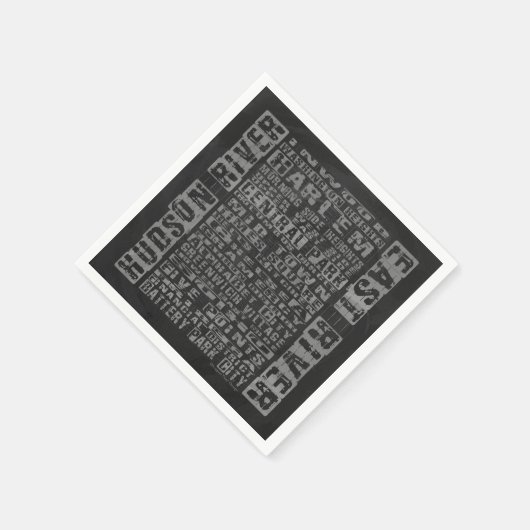 Serviette En Papier Quartiers de New York en gris (Coin)