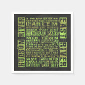 Serviette En Papier Quartiers de New York Vert (Devant)
